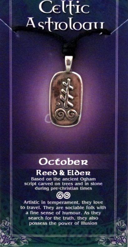 Irischer Schmuckanhänger mit keltischem Monatszeichen Oktober