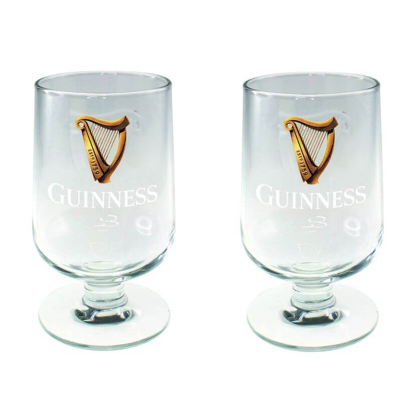Guinness Gläser Set Tulpenform mit Fuß