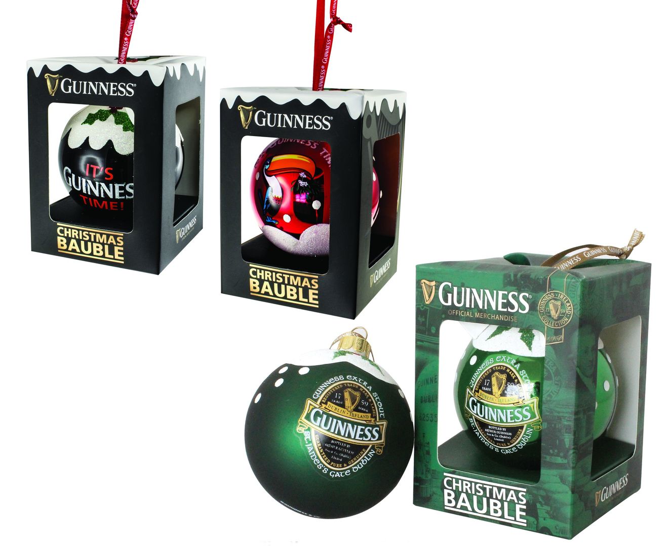 Guinness Weihnachtskugel 3er Set