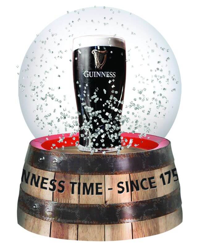 Guinness Bier und Glas Schneekugel