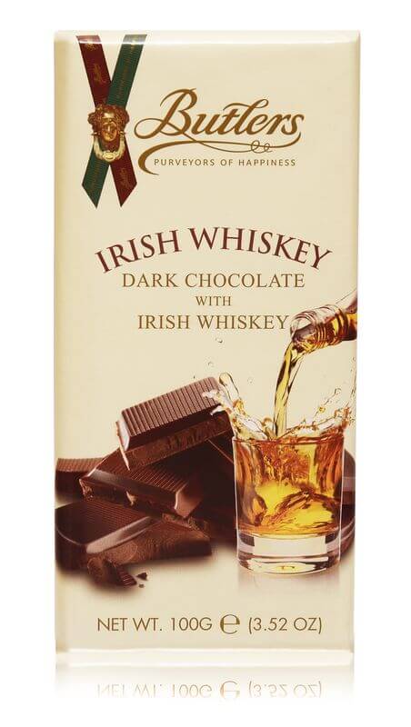 Butlers Dunkle Schokolade mit Irish Whiskey. 100g Tafel