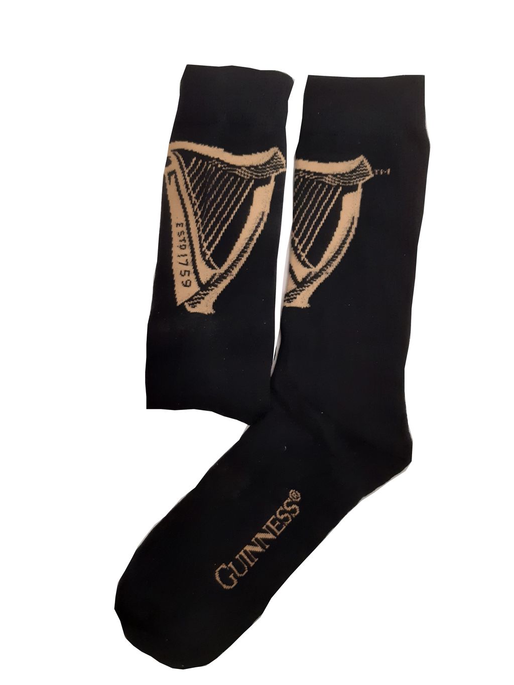 Guinness Herrensocken mit Goldharfe
