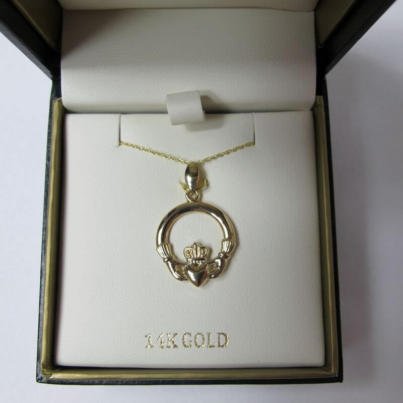 Claddagh Schmuckanhänger. 14K-Gold.