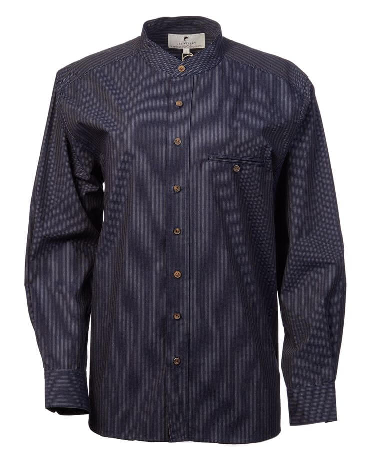 Irisches Herrenhemd aus glatter Baumwolle mit Stehkragen im Vintage Look XXXXL Irisches Herrenhemd aus glatter Baumwolle mit Stehkragen im Vintage Look XXXXL