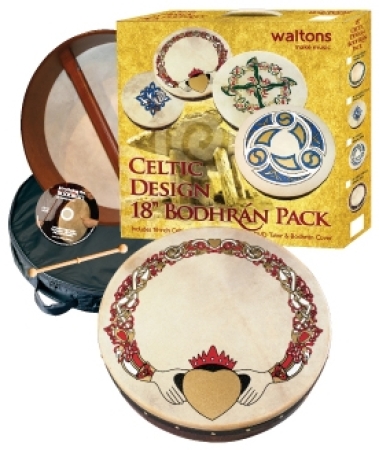 Waltons Bodhrán 47 cm Claddagh, Rahmentrommel-Set