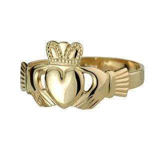 Claddagh Ring aus 9K-Gold ( Gold 375 ) in massiver Ausführung 65 (20,4 mm Durchmesser)