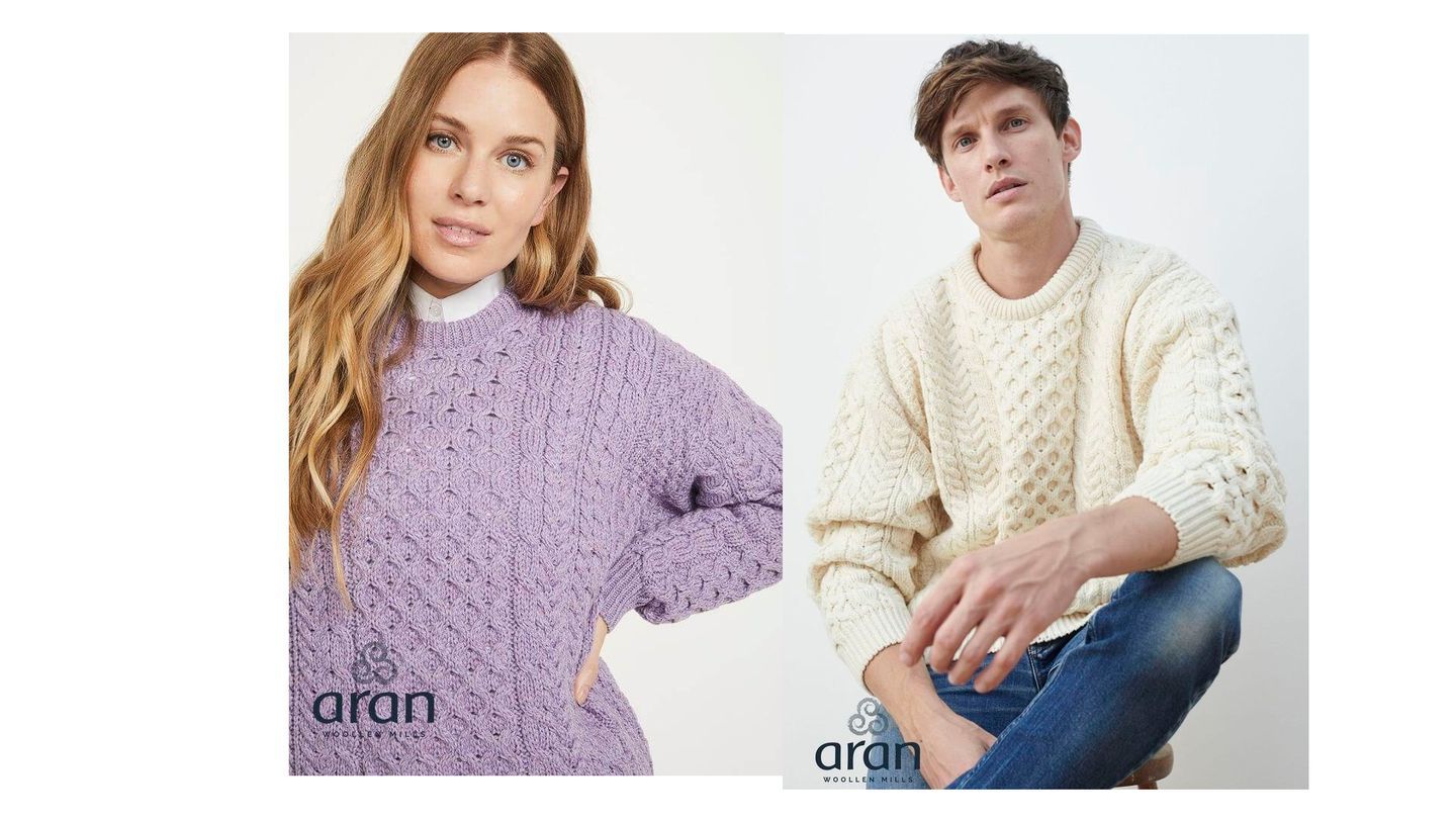 Irische Aran Wollpullover