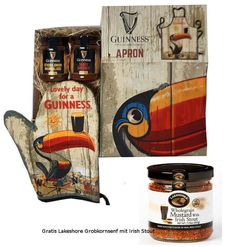 Guinness Gute Laune Grill Geschenkpaket mit GRATIS Mustard