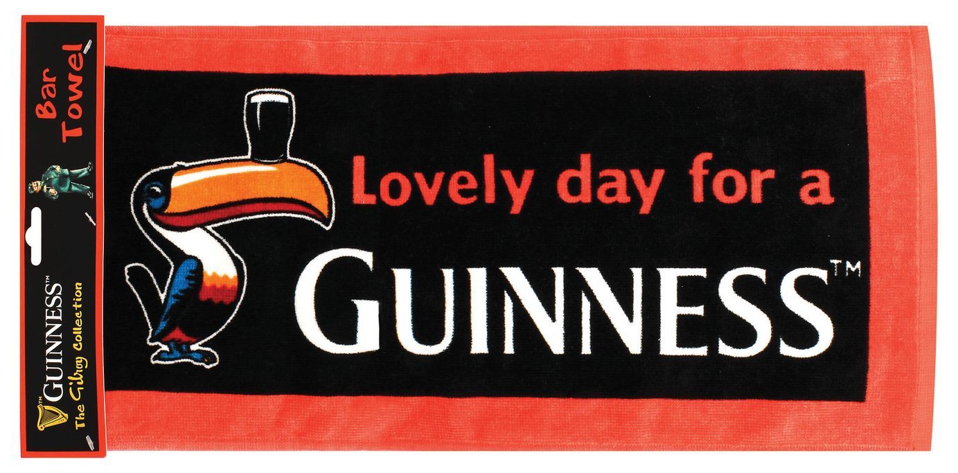 Guinness Tukan Set Tresentuch aus Stoff und 10 Bierdeckel