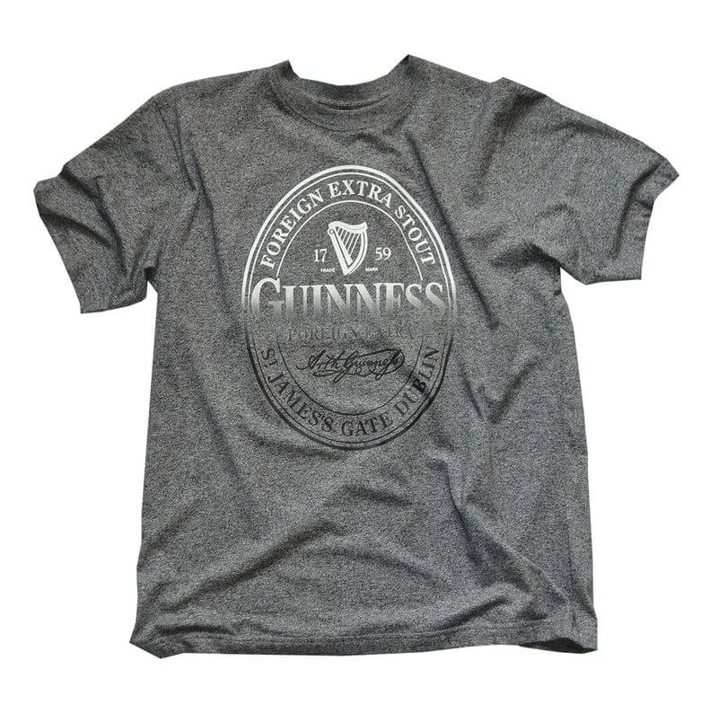 Guinness T-Shirt in melierter Optik, grau meliert L