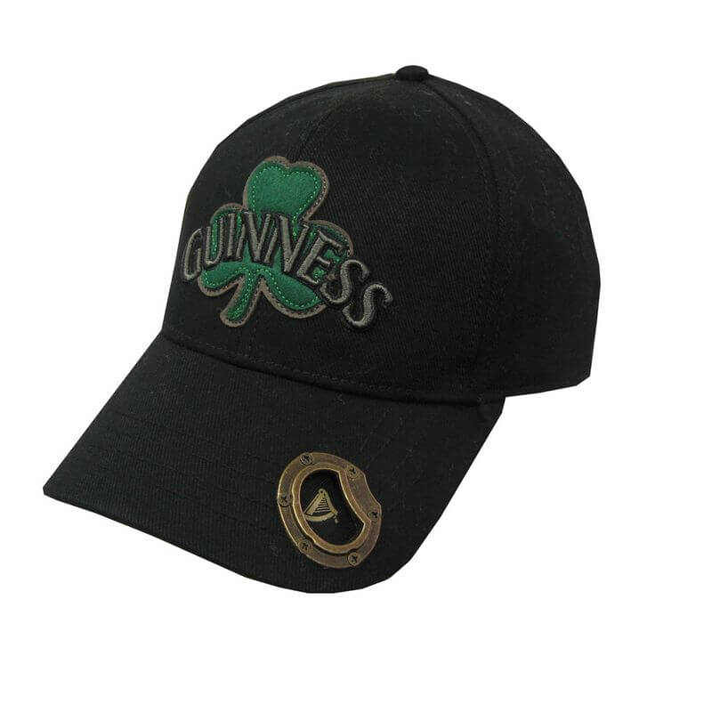 Schwarze GUINNESS 6-Panel Kappe mit Flaschenöffner