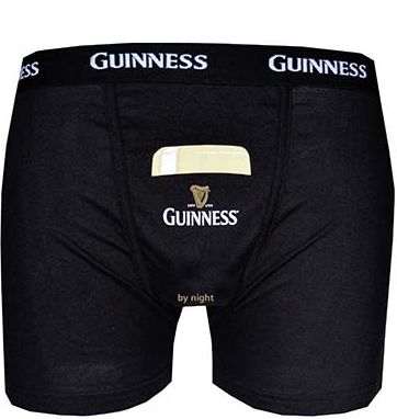 Guinness Boxer Shorts, schwarz mit Pint by Night Motiv L
