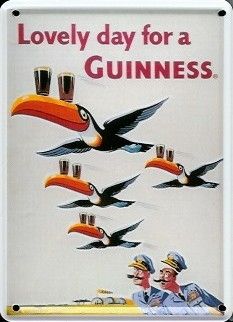 Guinness Metallschild und Magnet Tukan Bringdienst