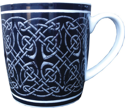 Original Teebecher aus Irland. Black and White Knotwork