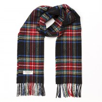 John Hanly Irischer Schal aus feinster Lammwolle. Black Stewart Tartan
