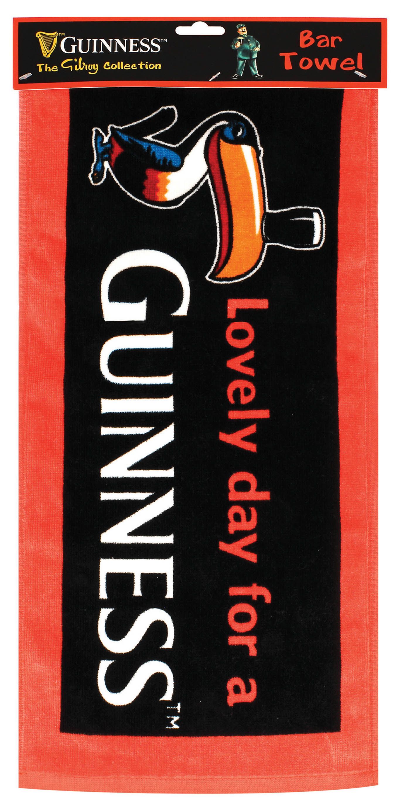 Guinness Tresentuch Tukan Motiv mit kleinem Fehler