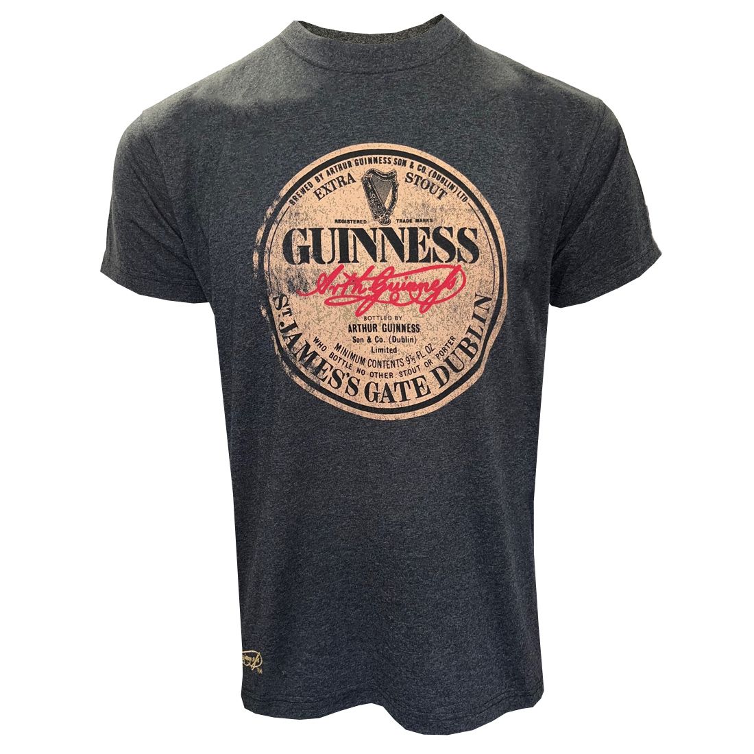 Guinness T-Shirt mit Vintage-Flaschenlogo im Used Look M