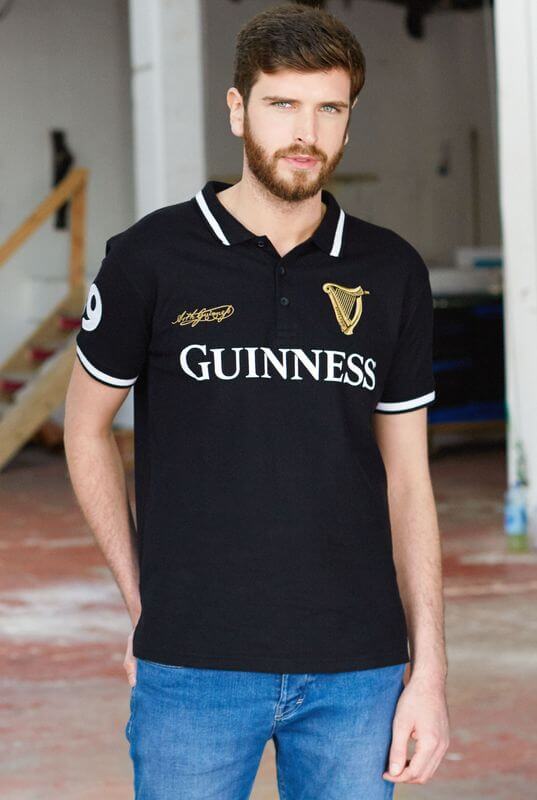 Schwarzes GUINNESS Polohemd mit  Guinness Logo M