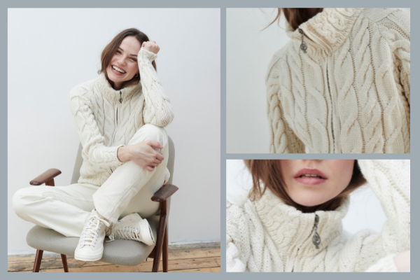 Irische Damen Merinostrickjacke