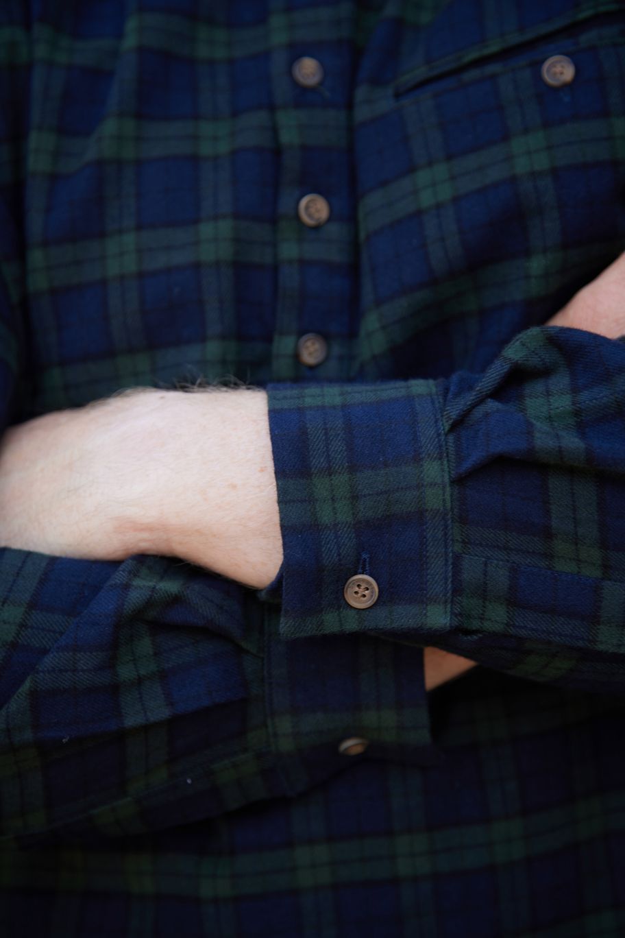 Grandfather Shirt. Original Stehkragenhemd aus Irland von Lee Valley. M