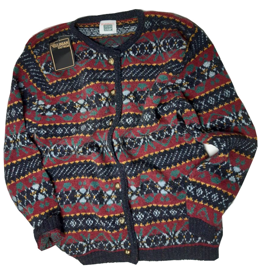 Irische Damenstrickjacke mit Fairisle Muster M