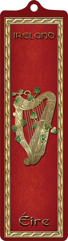 Keltisches Lesezeichen aus Irland  mit irischer Harfe