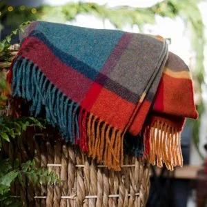 Gewebte irische Wolldecke aus 100% Lammwolle