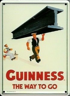 Guinness Blechschild und Magnet Eisenträger