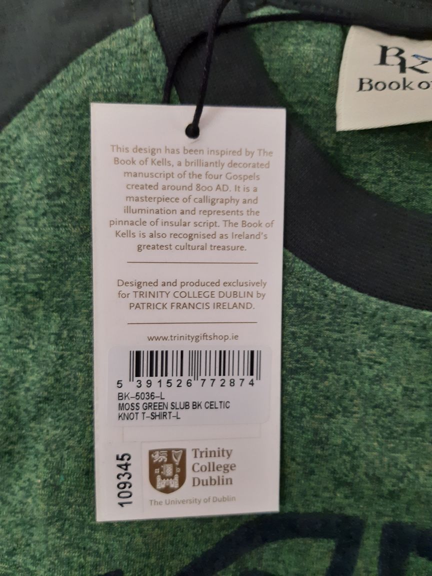 Irisches T-Shirt aus der Book of Kells-Collection des Trinity Colleges in Dublin XL