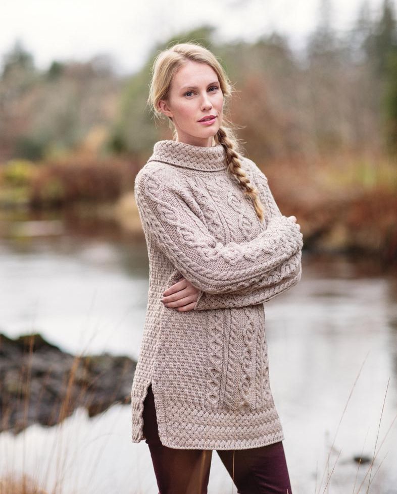 Damenpullover aus 100% Wolle, beige L